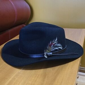 Scala Classico Outback Fedora Hat Large Black Unisex Wool Crushable